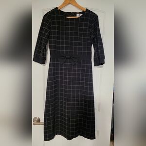 Dainty Jewells Black Grid Pattern Bow Dress